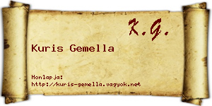 Kuris Gemella névjegykártya